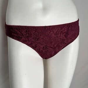 Secret Treasures burgundy satin and mesh panty